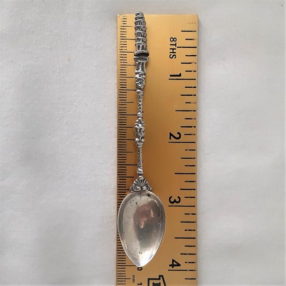 Antique 1800's Leaning Tower of Pisa Collectible Silver Spoon, 800 Hallmark - Picture 6 of 6